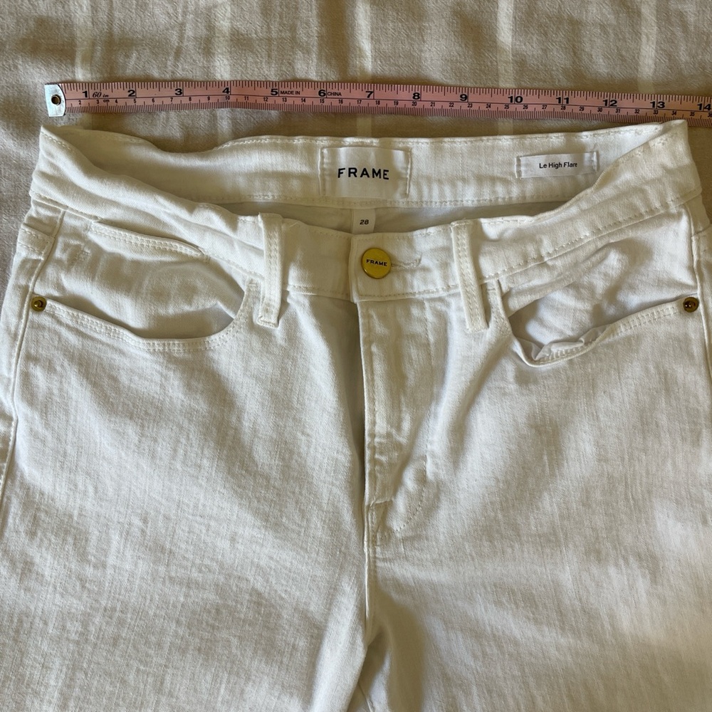 Frame Denim Women's White High Rise Jeans
